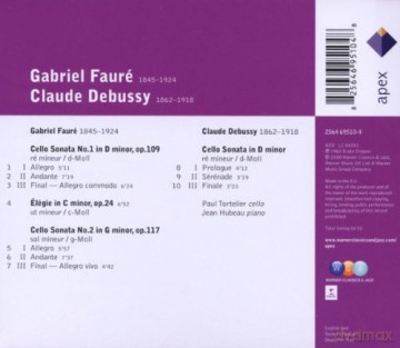 Paul Tortelier/Jean Hubeau: Faur: Cello Sonatas No.1,2/Cell [CD]