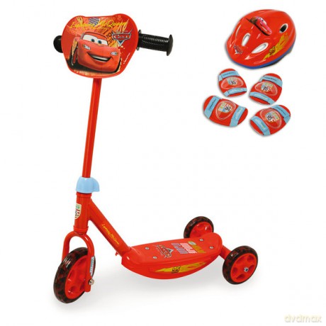 SMOBY Hulajnoga Trójkołowa Cars Zestaw