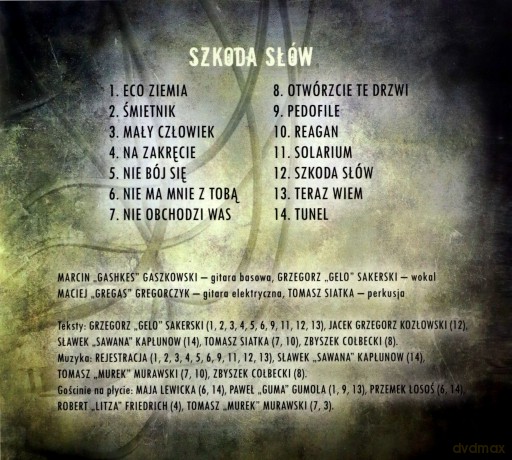 Rejestracja: Szkoda Słów [CD]
