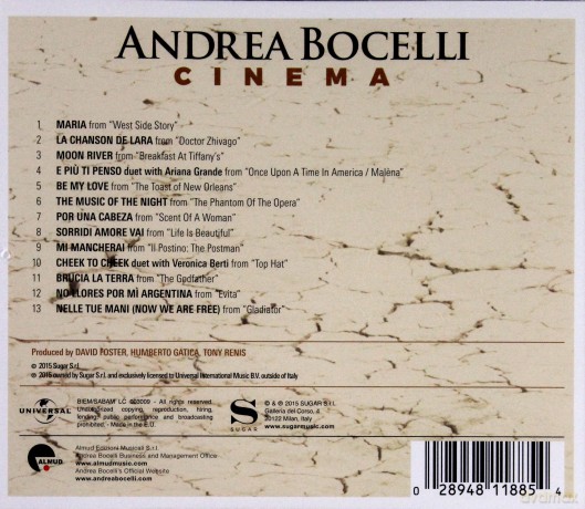 Andrea Bocelli: Cinema [CD]