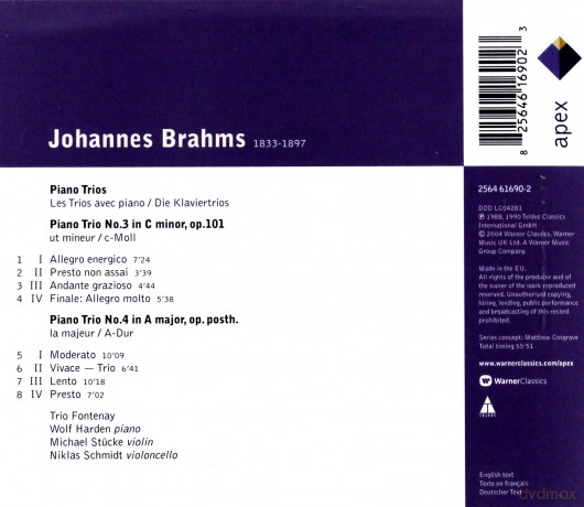 Trio Fontenay: Brahms: Klaviertrios Nr.3 Und 4 [CD]