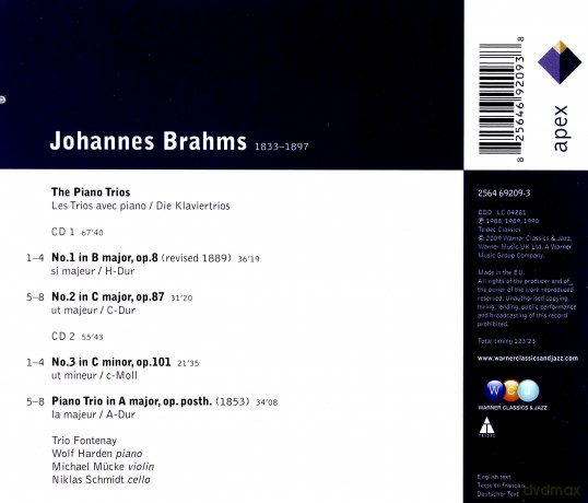 Trio Fontenay: Brahms: Piano Trios [2CD]