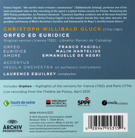 Franco Fagioli: Gluck Orpheo Ed Euridice [3CD]