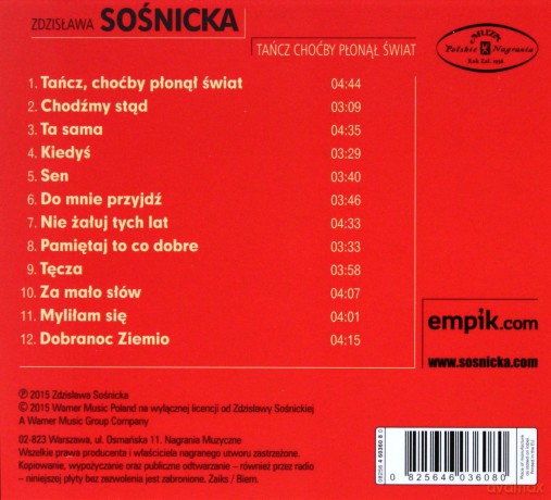 Zdzisława Sośnicka: Tańcz Choćby Płonął Świat [CD]