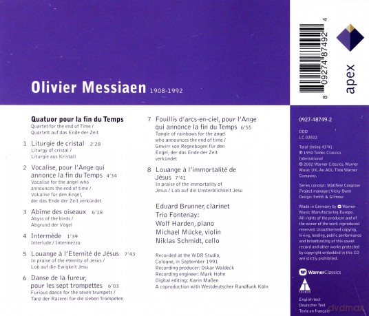 Trio Fontenay/Brunner,Eduard: Mess: Quartet For The End Of Ti [CD]