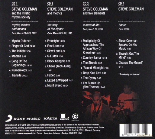 Steve Coleman: Steve Coleman's Music Live In Paris: 20th Anniversary Collector's Edition [4CD]