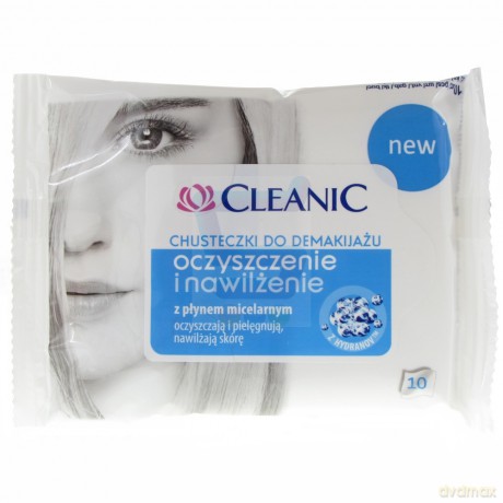 Cleanic Chusteczki do demakijażu z płynem micelarnym dla cery normalnej i mieszanej
