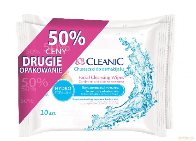 Cleanic Chusteczki do demakijażu dla cery normalnej i mieszanej 2 x 10 szt.