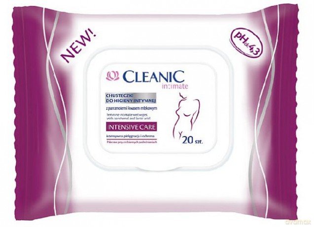 Cleanic Chusteczki do higieny intymnej Intensive Care z pantenolem i kwasem mlekowym 20 szt.