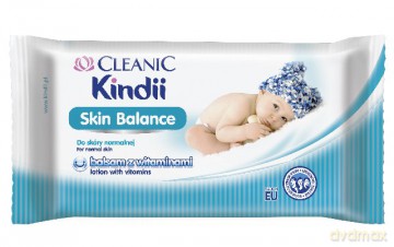 Cleanic Kindii Skin Balance Chusteczki dla niemowląt 72 szt..