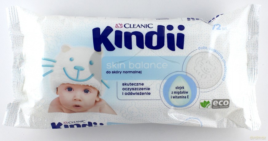Cleanic Kindii Skin Balance Chusteczki dla niemowląt 72 szt..