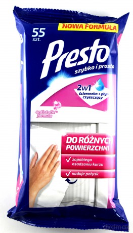 Presto Antystatyczne ściereczki czyszczące do mebli 1 op. - 55 szt.