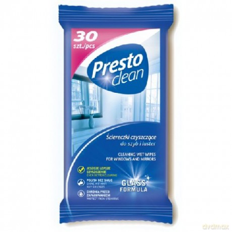 Presto Czyszczące ściereczki do szyb i luster 30 szt.