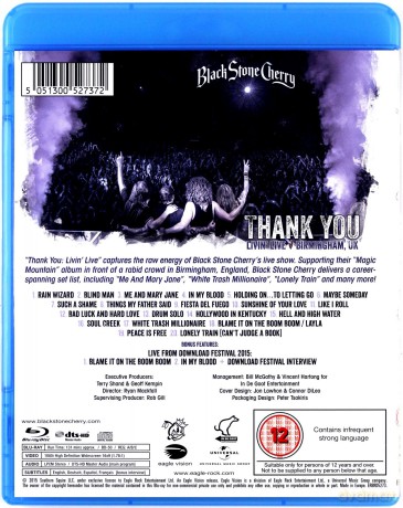 Black Stone Cherry: Livin' Live - Birmingham, UK, October 30th 2014 [Blu-Ray]