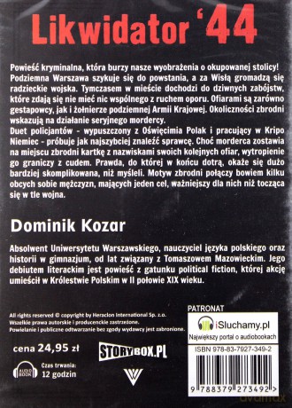 Likwidator '44 - Kozar Dominik  [AUDIOBOOK] [CD-MP3]  