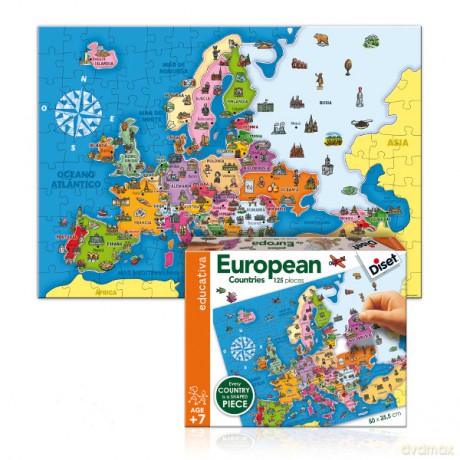 DISET Mapa państwa europejskie [PUZZLE]