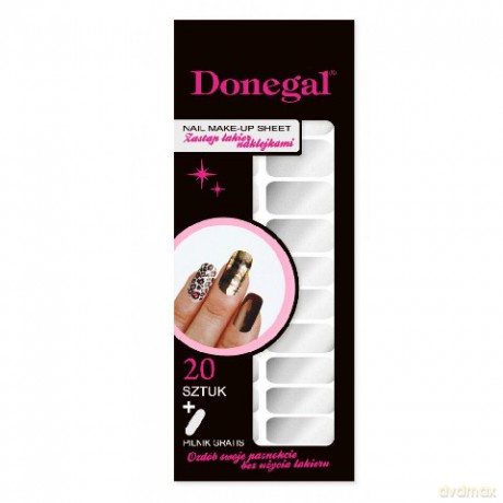 Donegal Naklejki na paznokcie z pilnikiem metal srebro