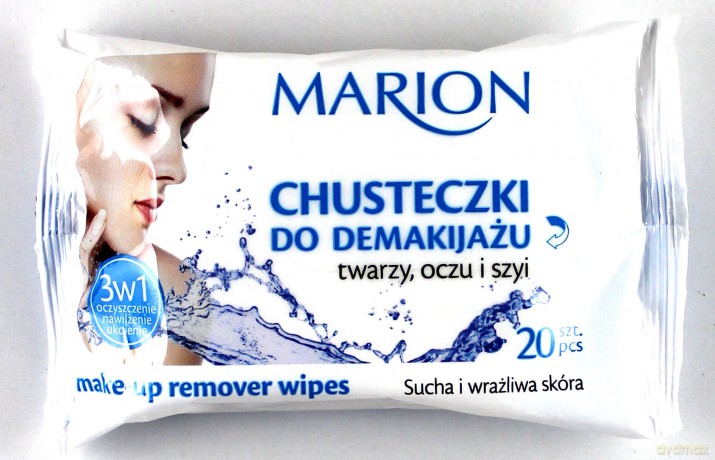 Marion Chusteczki do demakijażu twarzy, oczu i szyi do skóry suchej i wrażliwej - 20 szt.