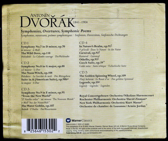 Antonin Dvorak: Symhonies - 100 Anniversary Edition [BOX] [5CD]