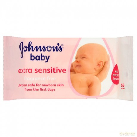 Johnson's Baby Chusteczki Extra Sensitive bezzapachowe do skóry wrażliwej 56 szt.