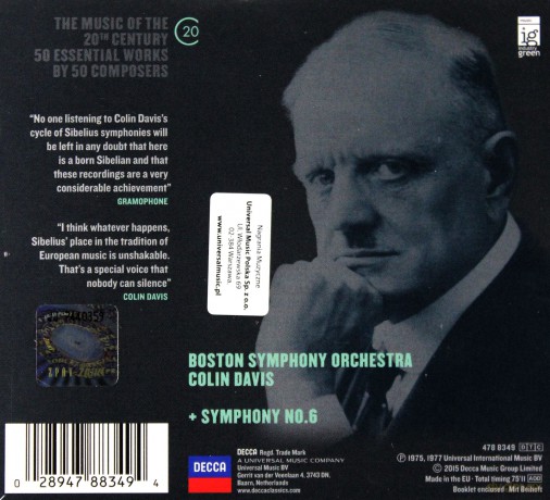 Colin Davis: Sibelius Symphony 3 & 7 [CD]