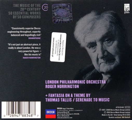 London Philharmonic: Vaughan Williams London Symphony [CD]