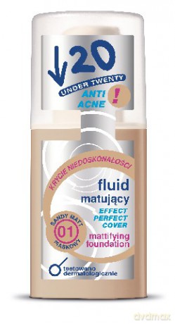 Under Twenty Anti Acne Fluid matujacy Effect Perfect Cover Sandy Matt 01 30 ml
