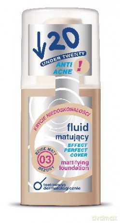 Under Twenty Anti Acne Fluid matujący Effect Perfect Cover Beige Matt 03 30 ml
