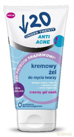 Under Twenty Anti Acne Kremowy żel do mycia twarzy CERA WRAŻLIWA 150 ml