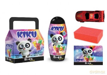 Bi-es Kiku Zestaw prezentowy dla chłopców Crazy Jelly (żel pod prysznic 3 w 1 250 ml + autko + gąbka + puzzle)
