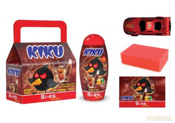 Bi-es Kiku Zestaw prezentowy dla chłopców Scary Cola (żel pod prysznic 3 w 1 250 ml + autko + gąbka + puzzle)