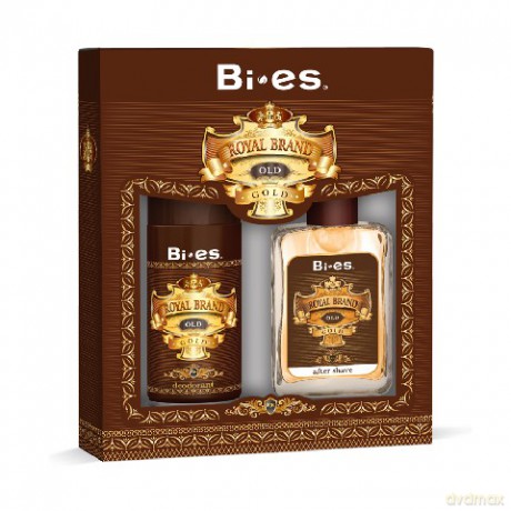 Bi-es Royal Brand Gold Komplet Woda po goleniu + Dezodorant