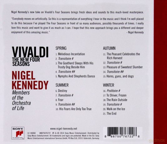 Nigel Kennedy: Vivaldi: The New Four Seasons [CD]