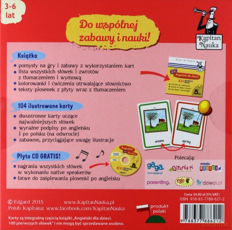 Angielski dla dzieci. 100 pierwszych słów + karty obrazkowe [KSIĄŻKA]