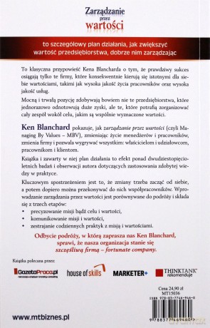 Zarządzanie przez wartości. Jak sprawić by osobiste wartości pomagały osiągać nadzwyczajne wyniki - Ken Blanchard [KSIĄŻKA]