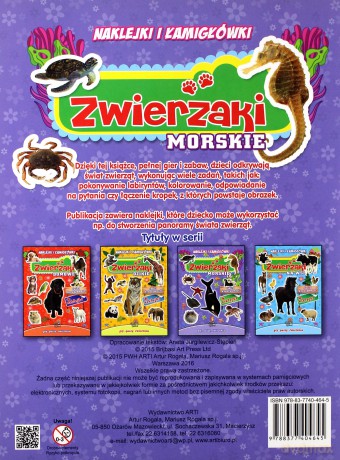 Zwierzaki morskie. Naklejki z brokatem [KSIĄŻKA]