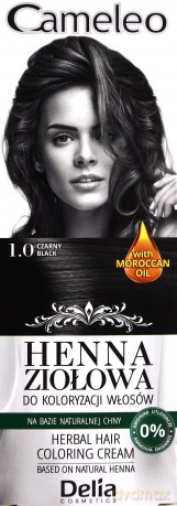 Delia Cosmetics Cameleo Henna Ziołowa nr 1.0 czarny 75 g