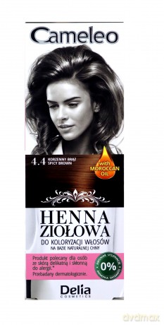 Delia Cosmetics Cameleo Henna Ziołowa nr 4.4 korzenny brąz 75 g