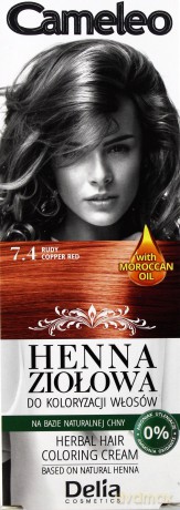 Delia Cosmetics Cameleo Henna Ziołowa nr 7.4 rudy 75 g