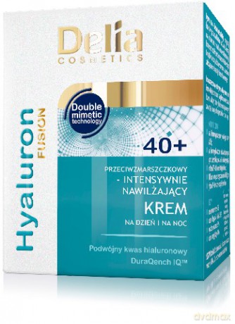 Delia Cosmetics Hyaluron Fusion 40 + Krem intensywnie nawilżający na dzień i noc 50 ml