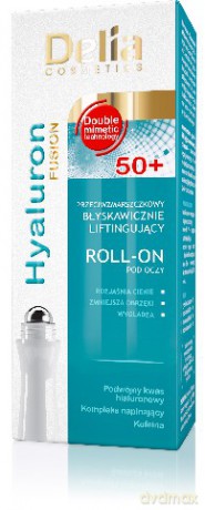 Delia Cosmetics Hyaluron Fusion 50 + Roll-on liftingujący pod oczy 15 ml