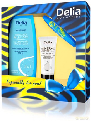 Delia Cosmetics Zestaw prezentowy dla kobiet (mleczko do demakijażu + baza pod makijaż + tusz do rzęs Big&Black Max Volume)