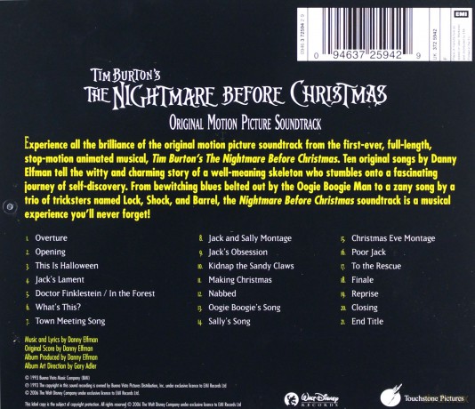 Nightmare Before Christmas Soundtrack [CD]