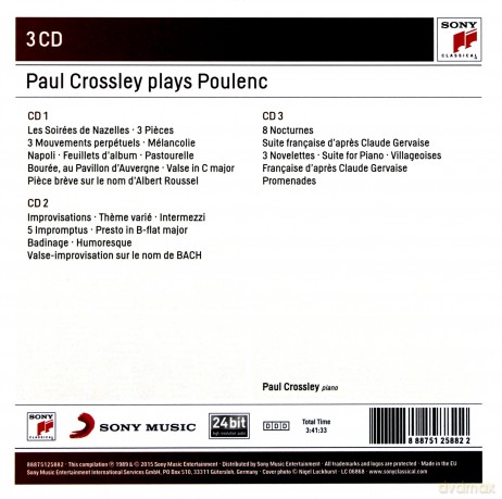 Paul Crossley: Paul Crossley Plays Poulenc - Complete Works for Piano [3CD]
