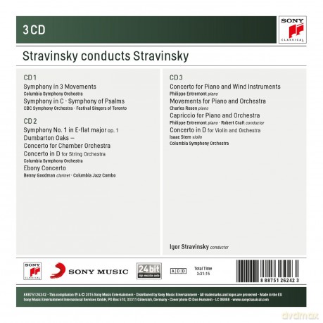 Igor Stravinsky: Stravinsky Conducts Stravinsky - Symphonies and Concertos [3CD]