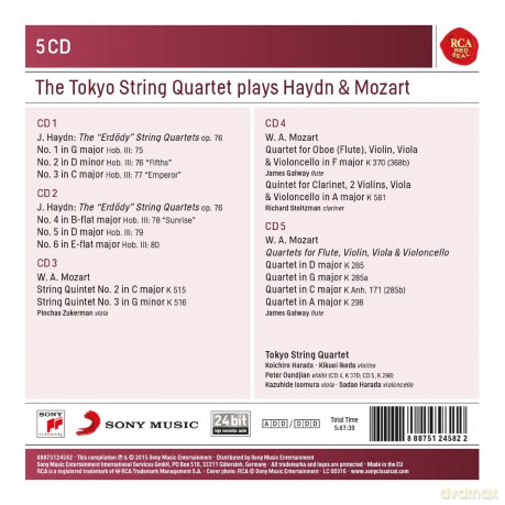 Tokyo String Quartet: The Tokyo String Quartet Plays Haydn and Mozart [5CD]