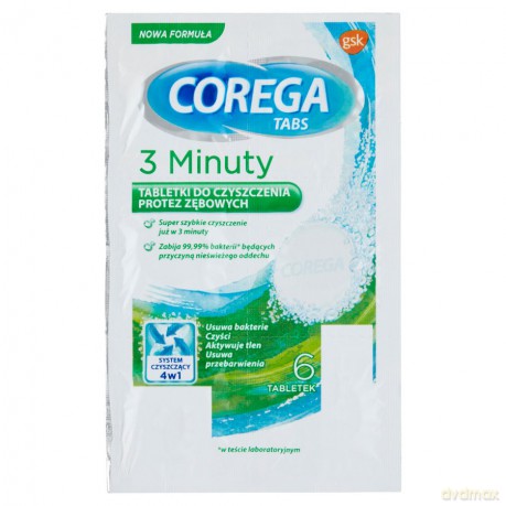 GSK Corega Tabs tabletki 3-minuty blister 6 tabletek