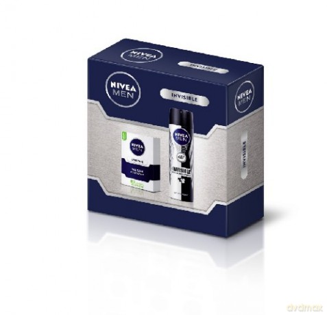 Nivea Zestaw Świąteczny Men Invisible (balsam po goleniu 100 ml + deo spray 150 ml)