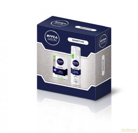 Nivea Zestaw Świąteczny Men Sensitive (pianka do golenia 200 ml + woda po goleniu 100 ml)