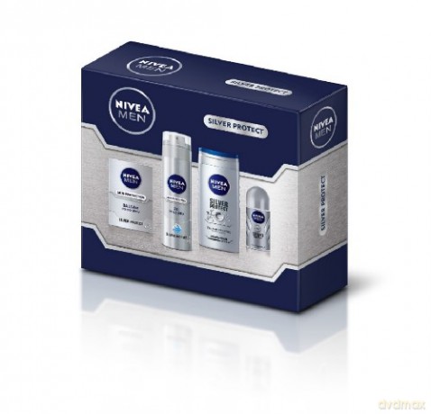 Nivea Zestaw Świąteczny Men Silver Protect (żel do golenia 200 ml + balsam po goleniu 100 ml + deo roll-on 50 ml + żel pod prysznic 250 ml)